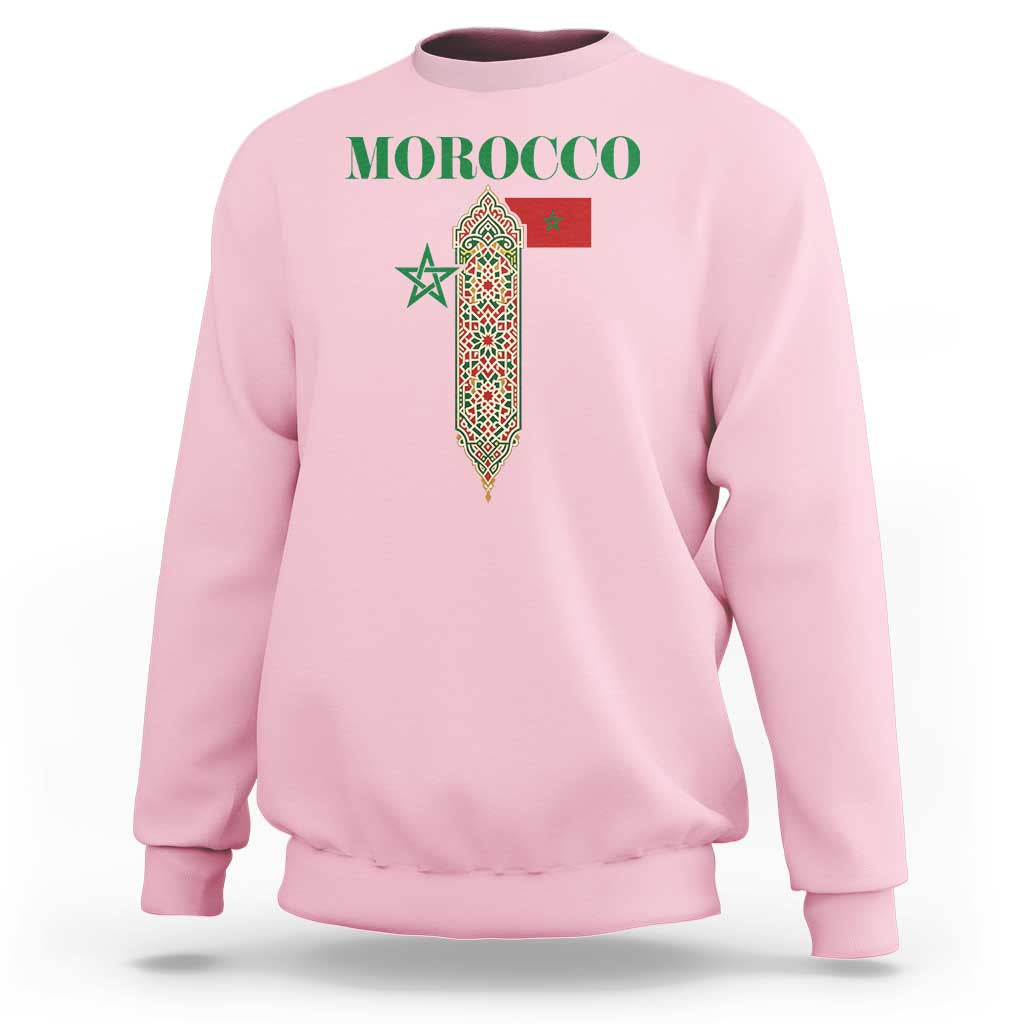 Traditional Moroccan Mosaic Archway Graphic Sweatshirt Morocco Architecture Tile Pattern