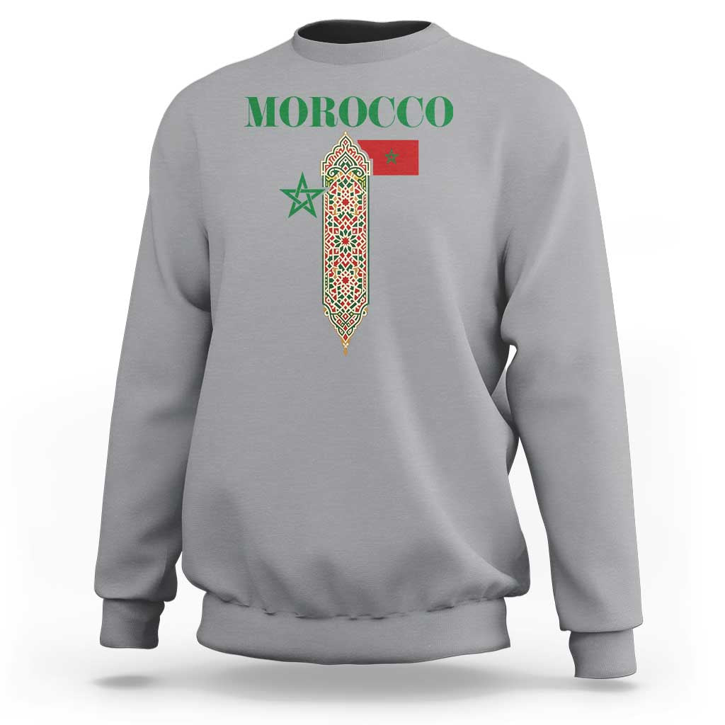 Traditional Moroccan Mosaic Archway Graphic Sweatshirt Morocco Architecture Tile Pattern