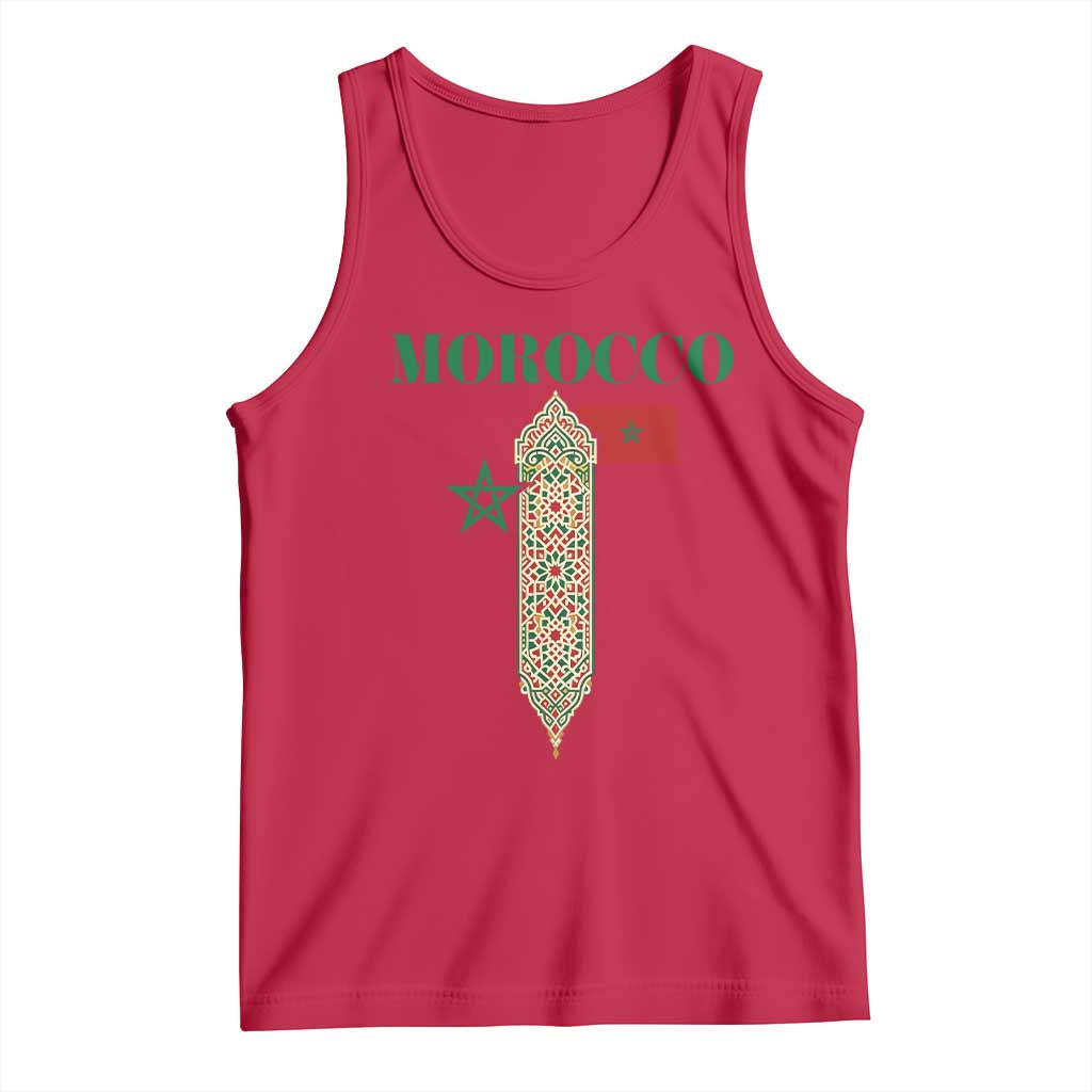 Traditional Moroccan Mosaic Archway Graphic Tank Top Morocco Architecture Tile Pattern