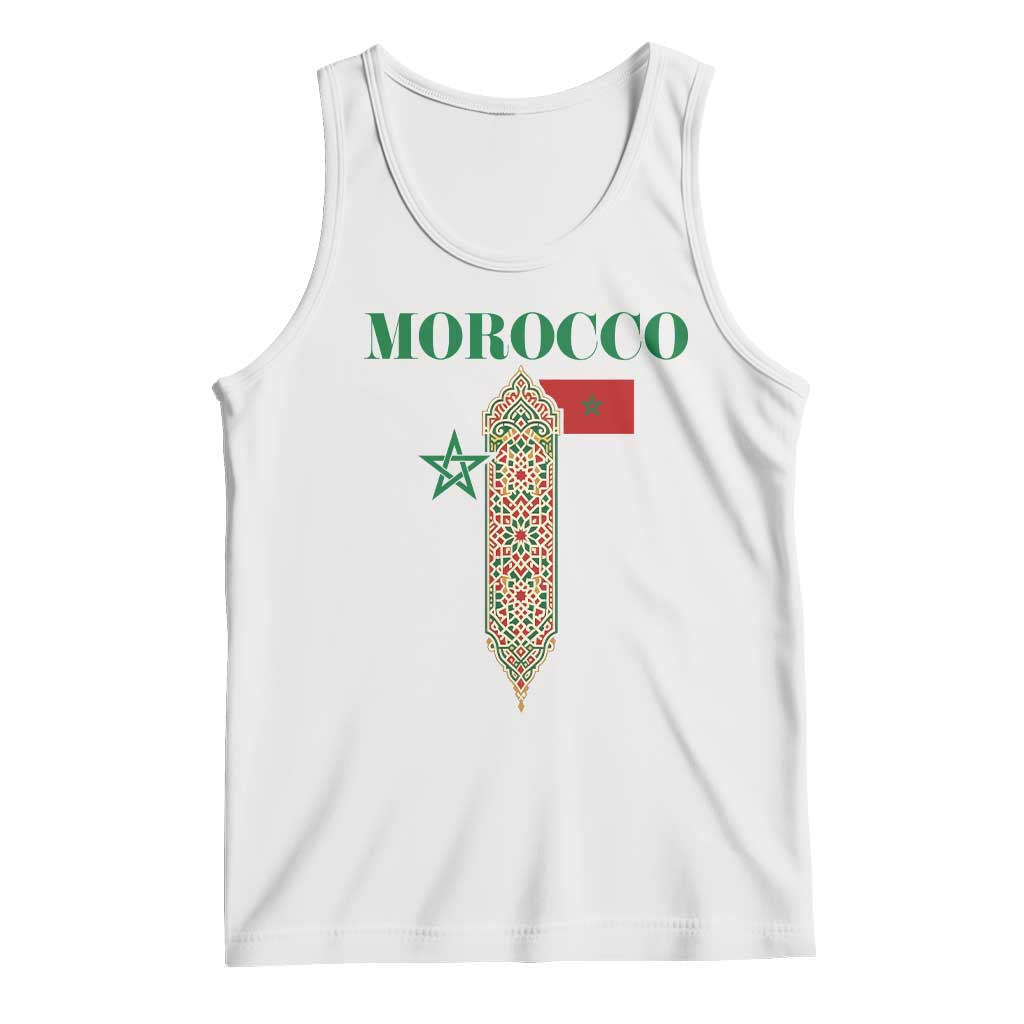 Traditional Moroccan Mosaic Archway Graphic Tank Top Morocco Architecture Tile Pattern