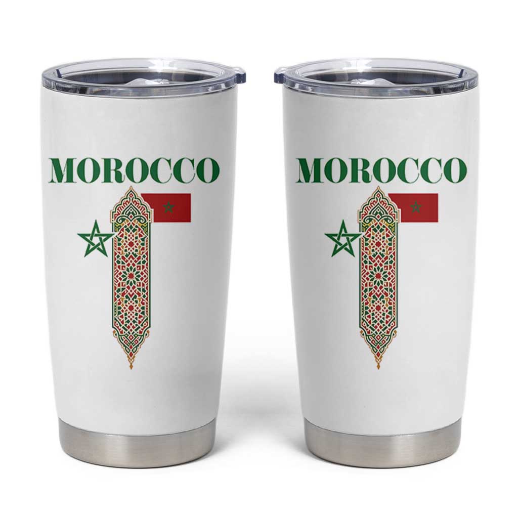 Traditional Moroccan Mosaic Archway Graphic Tumbler Cup Morocco Architecture Tile Pattern