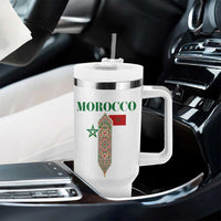 Traditional Moroccan Mosaic Archway Graphic Tumbler With Handle Morocco Architecture Tile Pattern