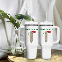 Traditional Moroccan Mosaic Archway Graphic Tumbler With Handle Morocco Architecture Tile Pattern