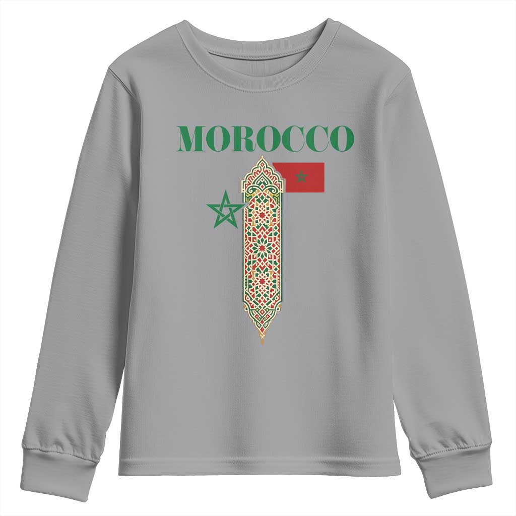 Traditional Moroccan Mosaic Archway Graphic Youth Sweatshirt Morocco Architecture Tile Pattern