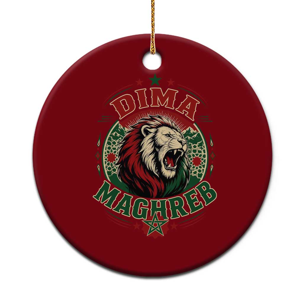 Dima Maghreb Morocco Lion Roar Ceramic Ornament Proud Patriotic Moroccan Spirit Heritage Support