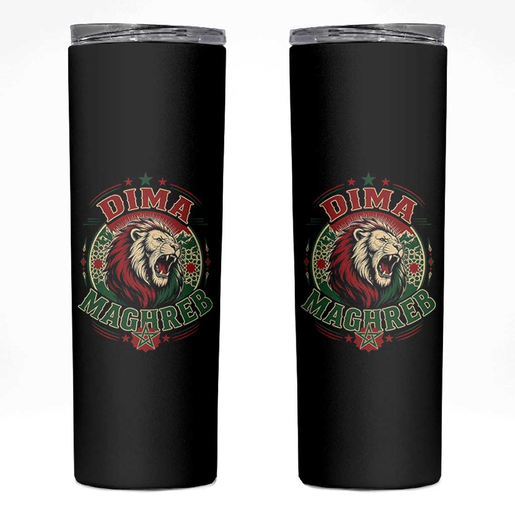 Dima Maghreb Morocco Lion Roar Skinny Tumbler Proud Patriotic Moroccan Spirit Heritage Support