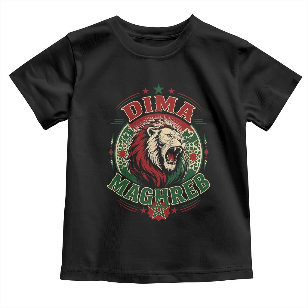 Dima Maghreb Morocco Lion Roar Toddler T Shirt Proud Patriotic Moroccan Spirit Heritage Support