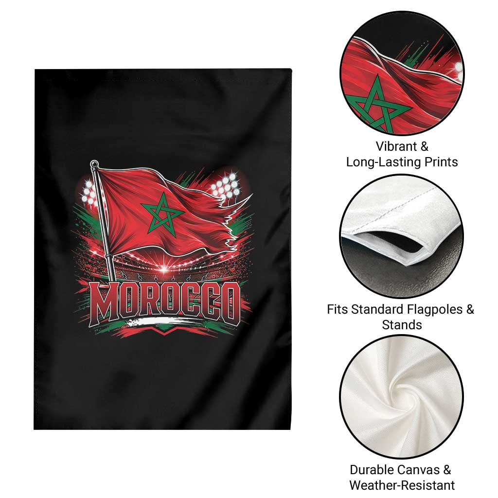 Waving Morocco Flag Stadium Lights Garden Flag Patriotic Moroccan Soccer Fans