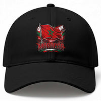 Waving Morocco Flag Stadium Lights Baseball Cap Patriotic Moroccan Soccer Fans