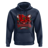 Waving Morocco Flag Stadium Lights Hoodie Patriotic Moroccan Soccer Fans