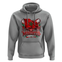 Waving Morocco Flag Stadium Lights Hoodie Patriotic Moroccan Soccer Fans