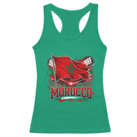 Waving Morocco Flag Stadium Lights Racerback Tank Top Patriotic Moroccan Soccer Fans