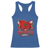 Waving Morocco Flag Stadium Lights Racerback Tank Top Patriotic Moroccan Soccer Fans