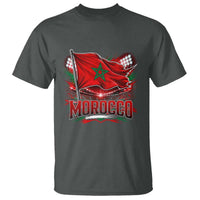 Waving Morocco Flag Stadium Lights T Shirt Patriotic Moroccan Soccer Fans