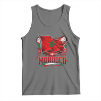 Waving Morocco Flag Stadium Lights Tank Top Patriotic Moroccan Soccer Fans