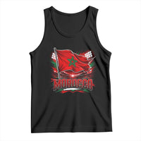 Waving Morocco Flag Stadium Lights Tank Top Patriotic Moroccan Soccer Fans