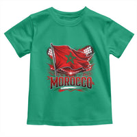 Waving Morocco Flag Stadium Lights Toddler T Shirt Patriotic Moroccan Soccer Fans