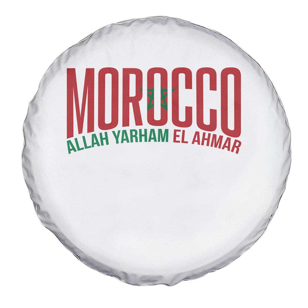 Morocco Flag Pride Allah Yarham El Ahmar Spare Tire Cover Moroccan Soccer Football Fans Gift