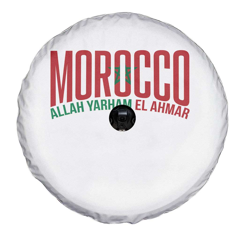 Morocco Flag Pride Allah Yarham El Ahmar Spare Tire Cover Moroccan Soccer Football Fans Gift