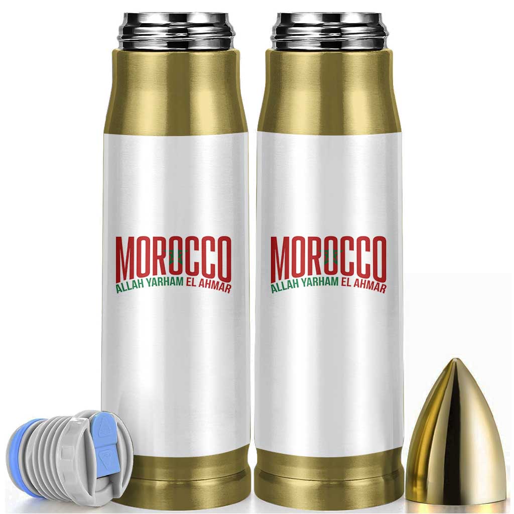 Morocco Flag Pride Allah Yarham El Ahmar Bullet Tumbler Moroccan Soccer Football Fans Gift