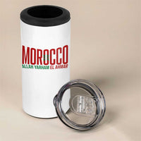 Morocco Flag Pride Allah Yarham El Ahmar 4 in 1 Can Cooler Tumbler Moroccan Soccer Football Fans Gift