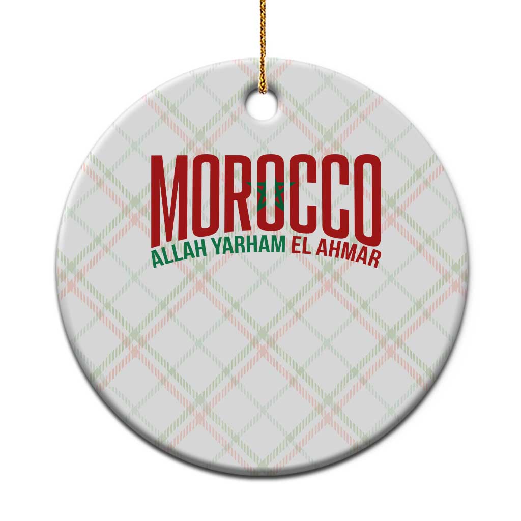 Morocco Flag Pride Allah Yarham El Ahmar Ceramic Ornament Moroccan Soccer Football Fans Gift