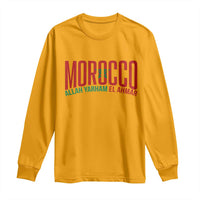 Morocco Flag Pride Allah Yarham El Ahmar Long Sleeve Shirt Moroccan Soccer Football Fans Gift
