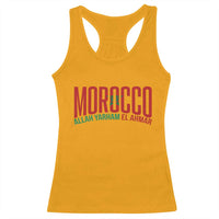 Morocco Flag Pride Allah Yarham El Ahmar Racerback Tank Top Moroccan Soccer Football Fans Gift