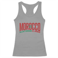 Morocco Flag Pride Allah Yarham El Ahmar Racerback Tank Top Moroccan Soccer Football Fans Gift