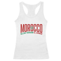 Morocco Flag Pride Allah Yarham El Ahmar Racerback Tank Top Moroccan Soccer Football Fans Gift