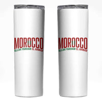 Morocco Flag Pride Allah Yarham El Ahmar Skinny Tumbler Moroccan Soccer Football Fans Gift