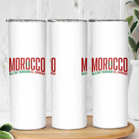 Morocco Flag Pride Allah Yarham El Ahmar Skinny Tumbler Moroccan Soccer Football Fans Gift
