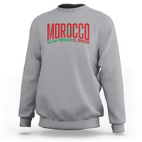 Morocco Flag Pride Allah Yarham El Ahmar Sweatshirt Moroccan Soccer Football Fans Gift