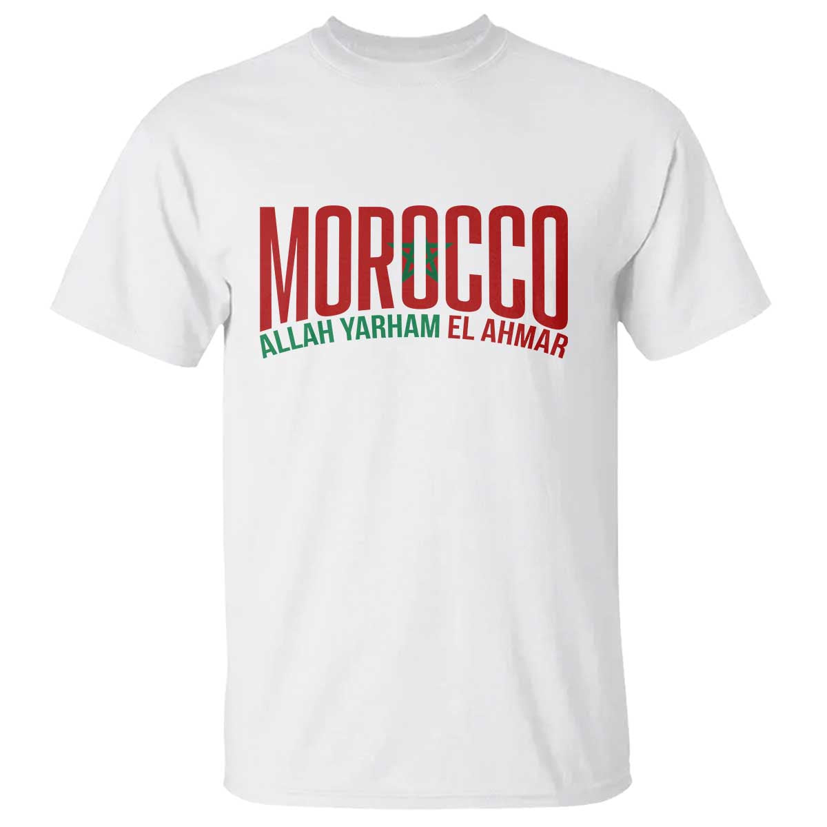 Morocco Flag Pride Allah Yarham El Ahmar T Shirt Moroccan Soccer Football Fans Gift