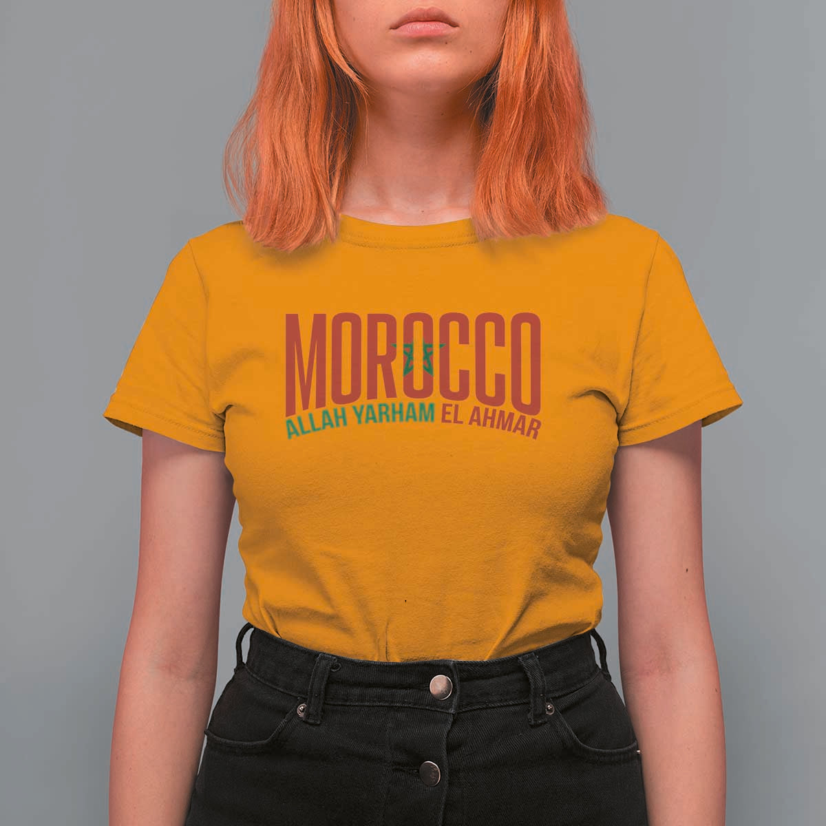 Morocco Flag Pride Allah Yarham El Ahmar T Shirt For Women Moroccan Soccer Football Fans Gift