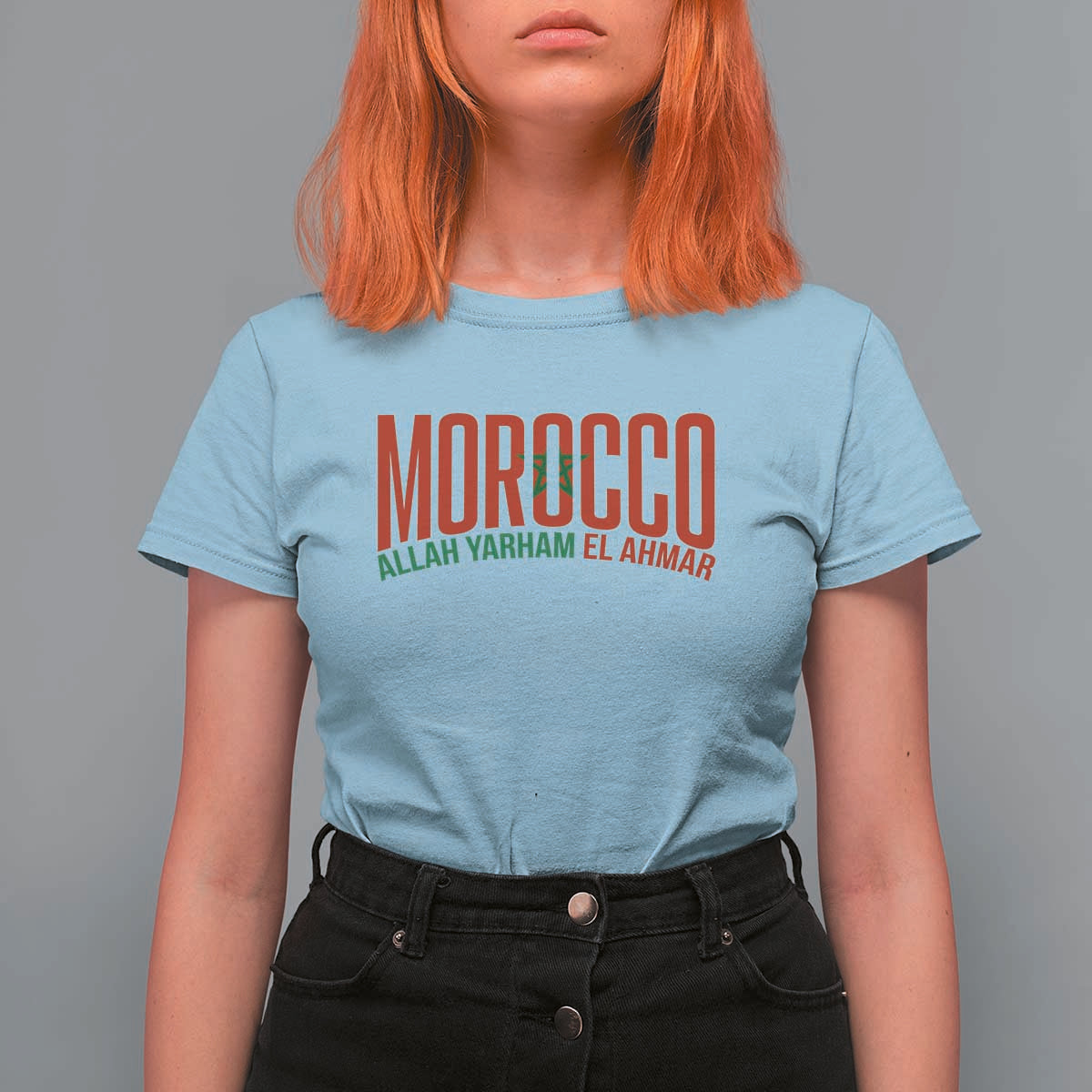 Morocco Flag Pride Allah Yarham El Ahmar T Shirt For Women Moroccan Soccer Football Fans Gift