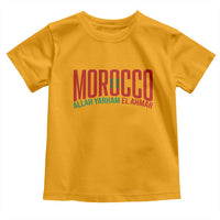 Morocco Flag Pride Allah Yarham El Ahmar Toddler T Shirt Moroccan Soccer Football Fans Gift