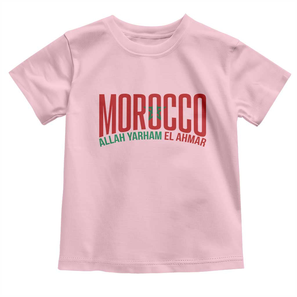 Morocco Flag Pride Allah Yarham El Ahmar Toddler T Shirt Moroccan Soccer Football Fans Gift