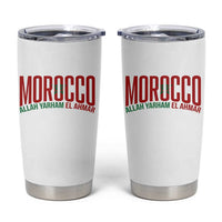 Morocco Flag Pride Allah Yarham El Ahmar Tumbler Cup Moroccan Soccer Football Fans Gift