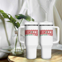 Morocco Flag Pride Allah Yarham El Ahmar Tumbler With Handle Moroccan Soccer Football Fans Gift
