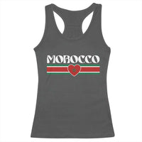 Love Morocco Retro Stripe Graphic Racerback Tank Top Maroc Moroccan Flag Heart