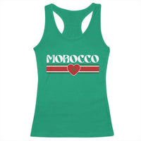 Love Morocco Retro Stripe Graphic Racerback Tank Top Maroc Moroccan Flag Heart