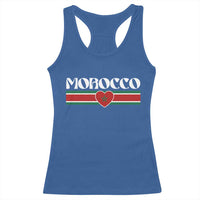 Love Morocco Retro Stripe Graphic Racerback Tank Top Maroc Moroccan Flag Heart