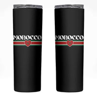 Love Morocco Retro Stripe Graphic Skinny Tumbler Maroc Moroccan Flag Heart