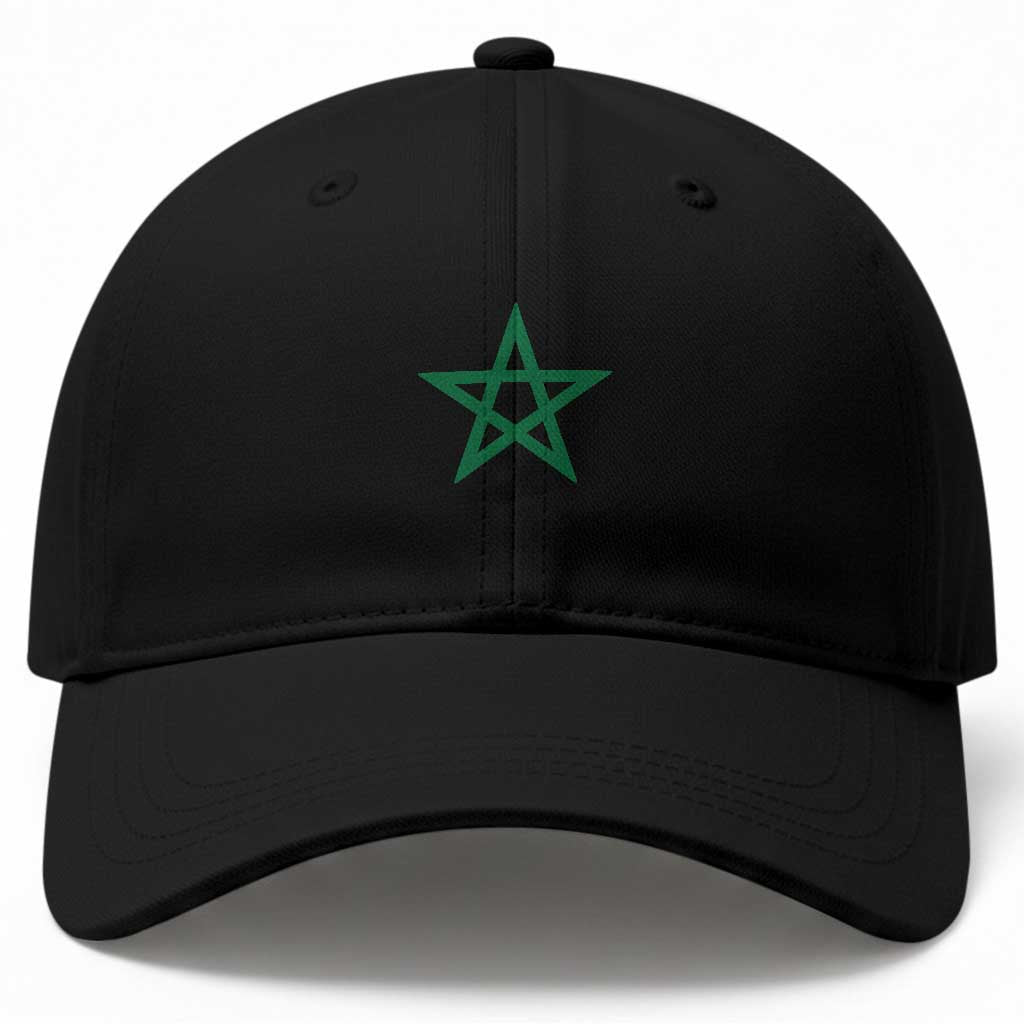 Minimalist Morocco Flag Star Baseball Cap Proud Moroccan Heritage Cultural Roots Pride