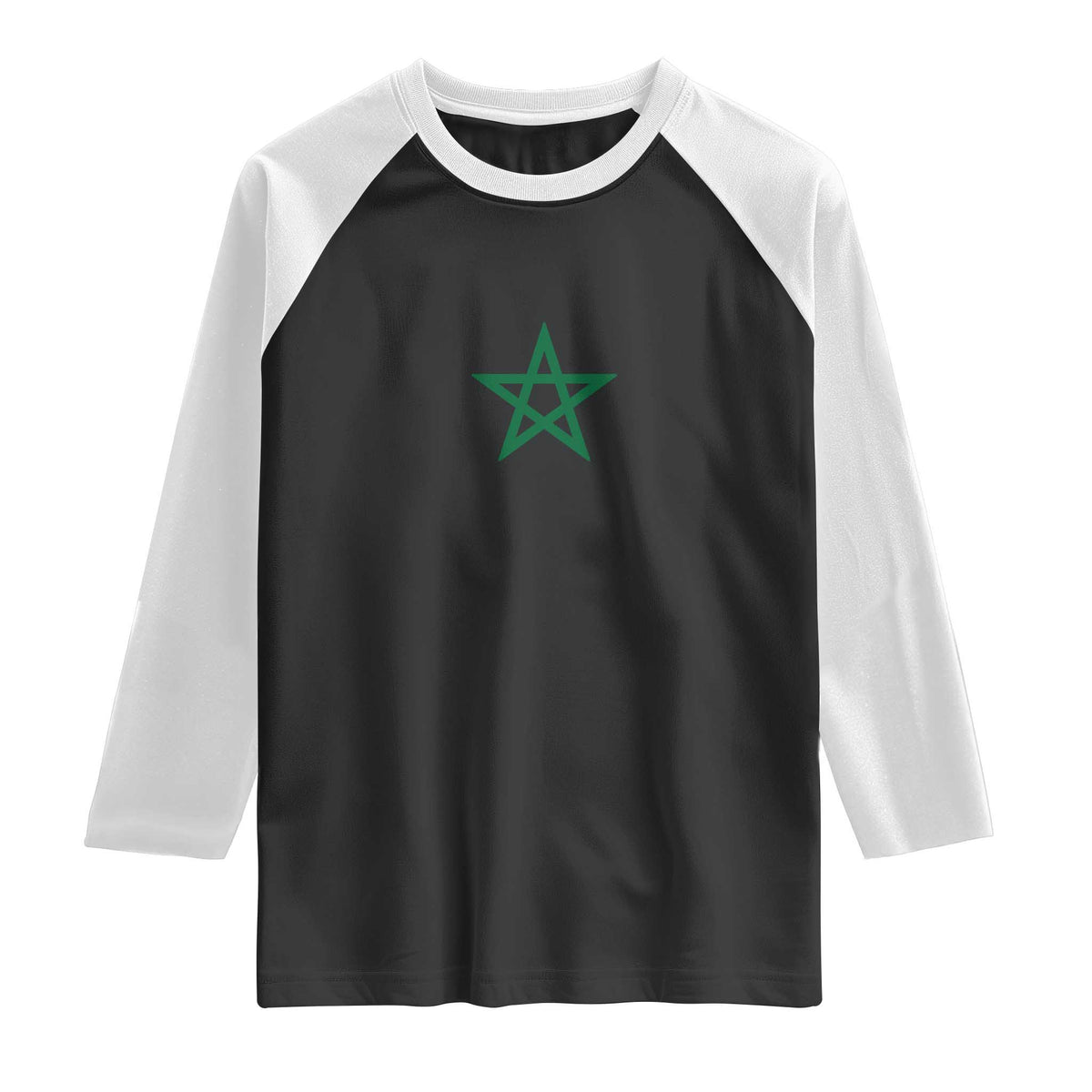 Minimalist Morocco Flag Star Raglan Shirt Proud Moroccan Heritage Cultural Roots Pride