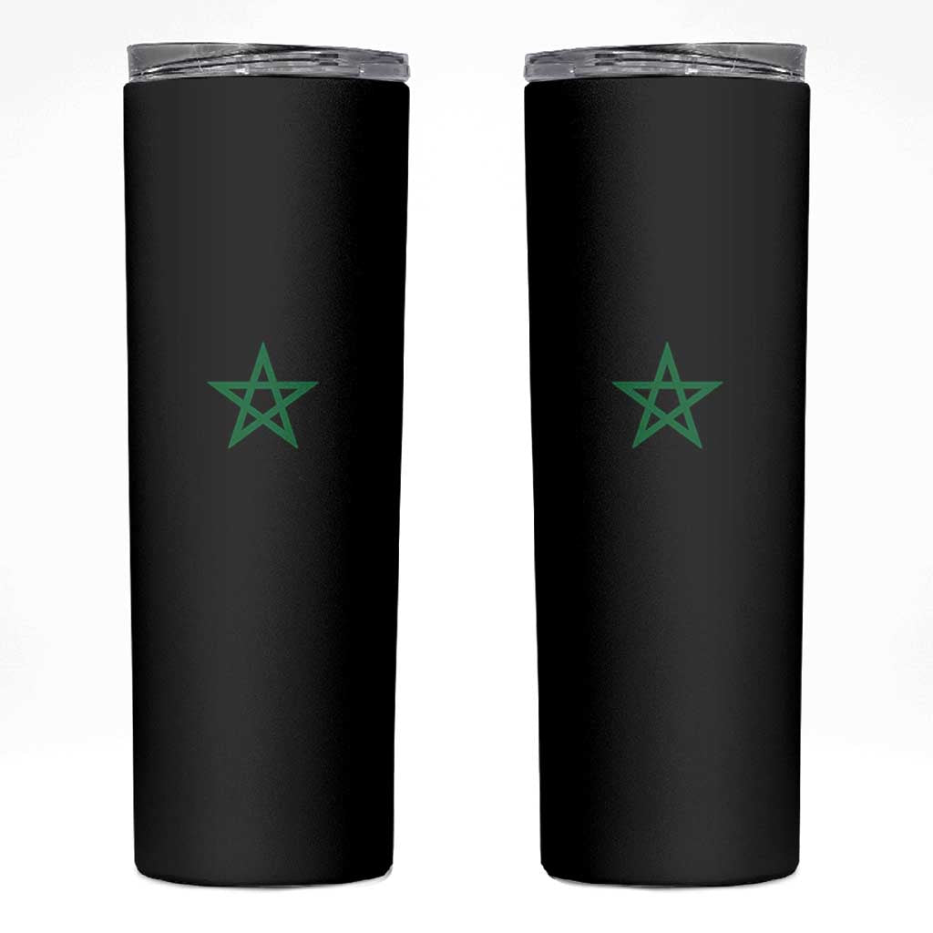 Minimalist Morocco Flag Star Skinny Tumbler Proud Moroccan Heritage Cultural Roots Pride