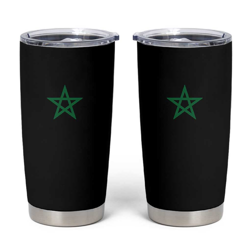 Minimalist Morocco Flag Star Tumbler Cup Proud Moroccan Heritage Cultural Roots Pride