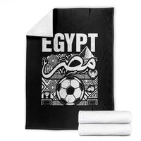Egypt Soccer Misr Pride Arabic Calligraphy Throw Blanket Egyptian Football Fans Ancient Pyramid Heritage Graphic