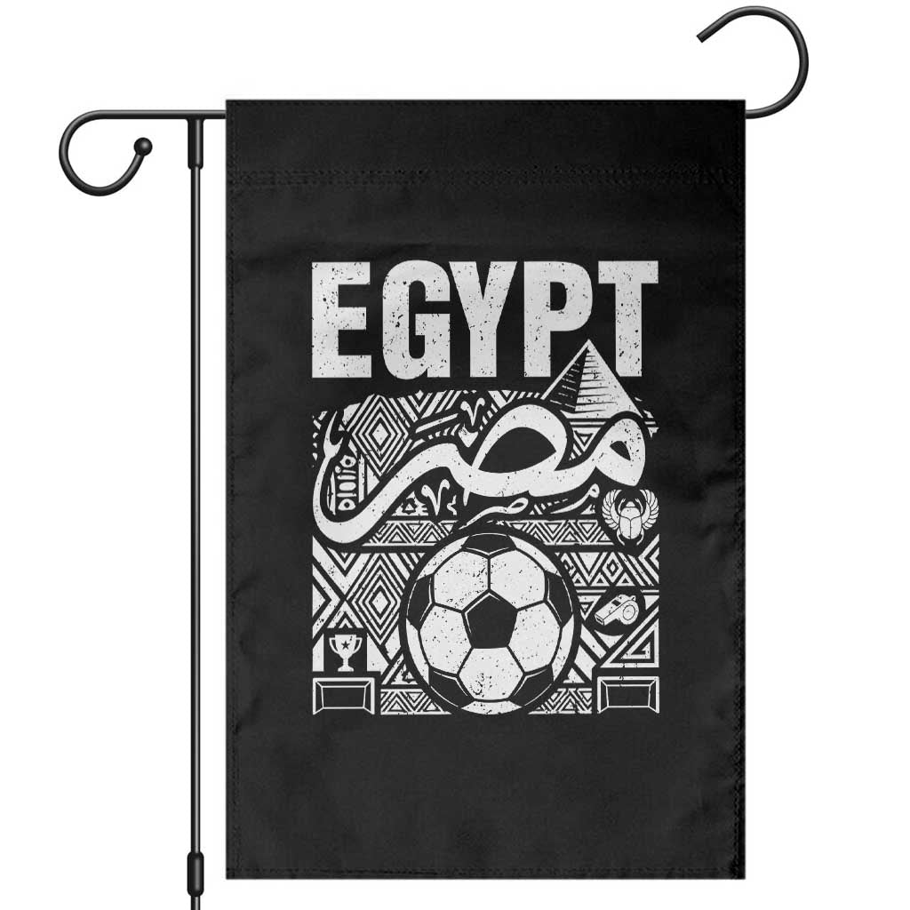 Egypt Soccer Misr Pride Arabic Calligraphy Garden Flag Egyptian Football Fans Ancient Pyramid Heritage Graphic
